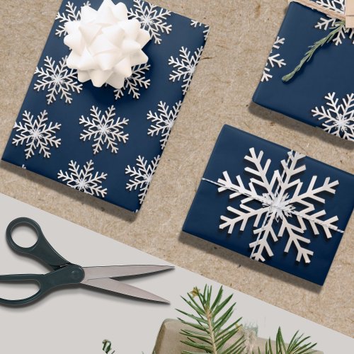 Metallic Snowflake Wrapping Paper
