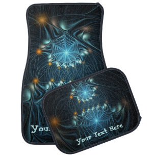 Metallic Spider Webs Car Floor Mat