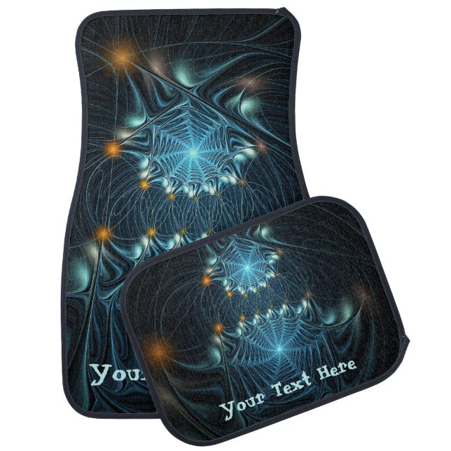 Metallic Spider Webs Car Floor Mat (Set)