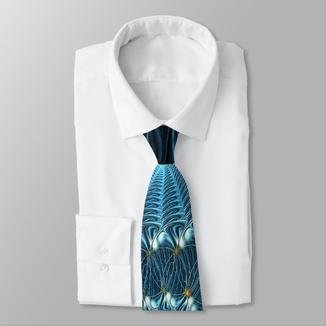 Metallic Spider Webs Neck Tie (Tied)