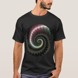 Metallic spiral fractal t-shirt