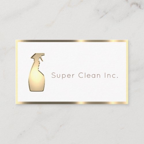 Metallic Spray Bottle Luxury Cleaning Services Business Card