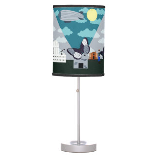 Metallic spring table lamp