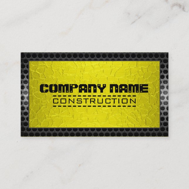 Metallic Stainless Gold Steel Border Look Business Card (Front)