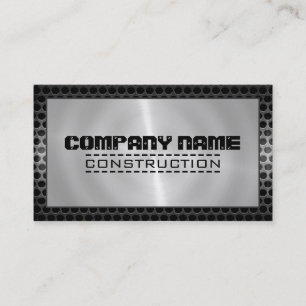 Metallic Stainless Metal Modern Steel Border #10 Business Card