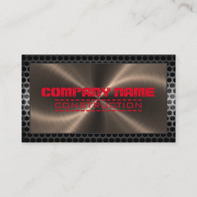Metallic Stainless Metal Modern Steel Border #15 Business Card (Front)