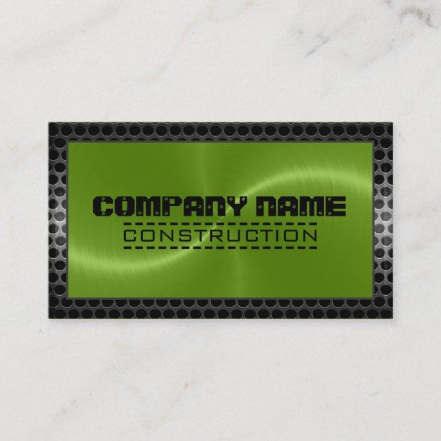 Metallic Stainless Metal Modern Steel Border #16 Business Card (Front)