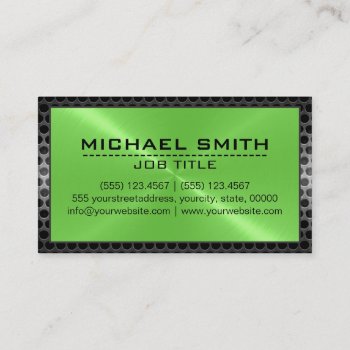 Metallic Stainless Metal Steel Border Look #39 Bus Business Card by NhanNgo at Zazzle