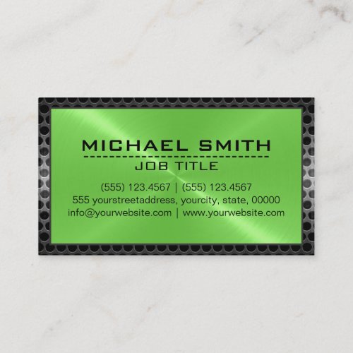 Metallic Stainless Metal Steel Border Look 39 Bus Business Card