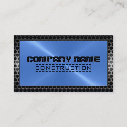 Metallic Stainless Metal Steel Border Look 8 Business Card