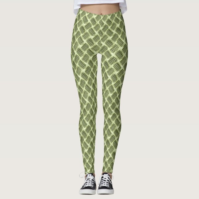 Metallic Stainless Steel Checkered Board Leggings (Front)