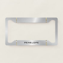 Metallic Stainless Steel Gold Silver Accent License Plate Frame