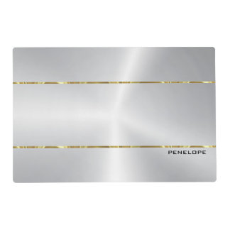 Metallic Stainless Steel Gold Silver Accent Placemat