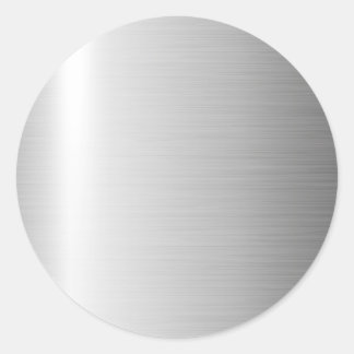 Metallic Stainless Steel Metal Classic Round Sticker