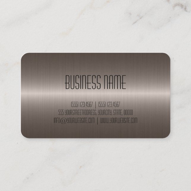Metallic Stainless Steel Metal Look Business Card (Back)