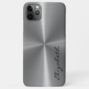 Metallic Stainless Steel Metal Look Iphone 11 Pro Max Case by NhanNgo at Zazzle