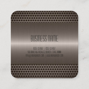Metallic Stainless Steel Metal Look Square Business Card