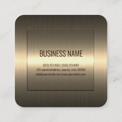 Metallic Stainless Steel Metal Look Square Business Card