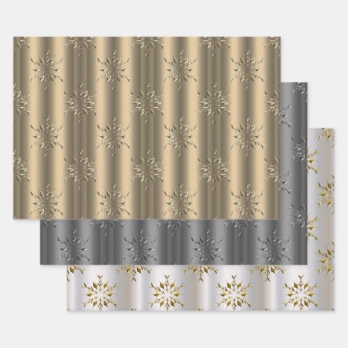 Metallic Starry Christmas Wrapping Sheet Set