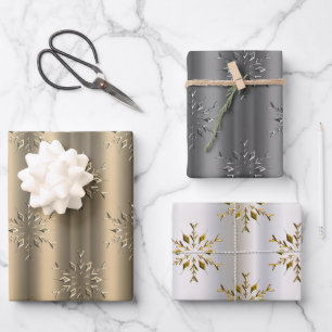 Metallic Starry Christmas Wrapping Sheet Set