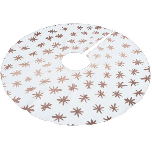 Metallic stars _ copper brushed polyester tree skirt