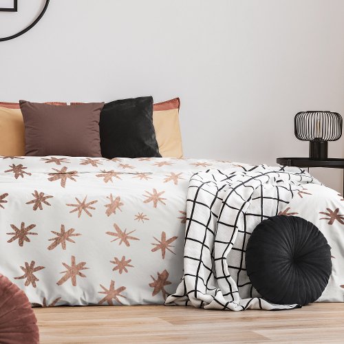 Metallic stars _ copper duvet cover