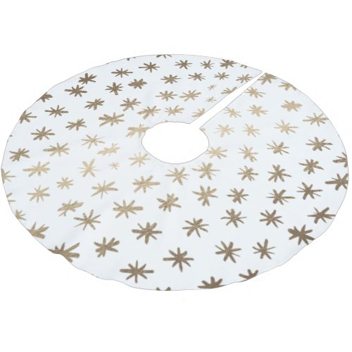 Metallic stars _ gold brushed polyester tree skirt