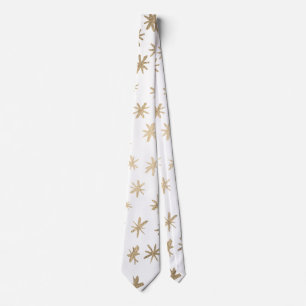 Metallic stars - gold neck tie