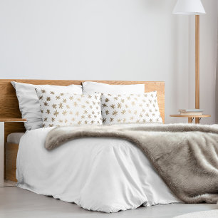Metallic stars - gold pillow case