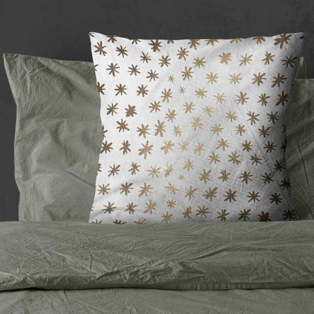 Metallic stars - gold throw pillow (Creator Uploaded)