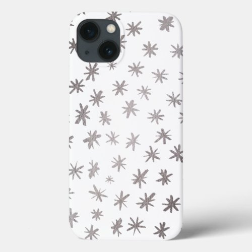 Metallic stars _ silver iPhone 13 case