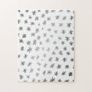 Metallic stars - silver jigsaw puzzle