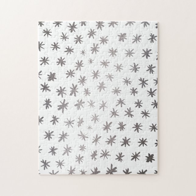 Metallic stars - silver jigsaw puzzle (Vertical)