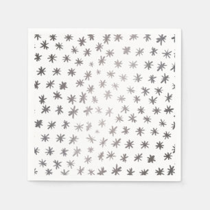 Metallic stars - silver napkins