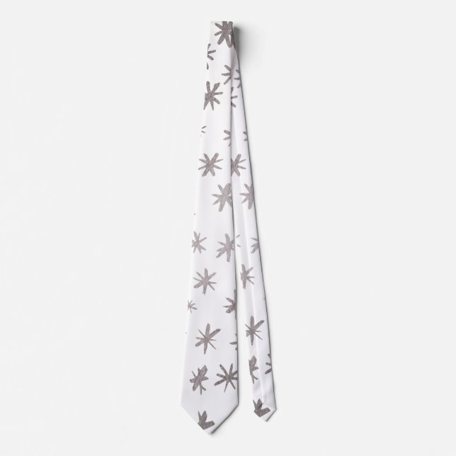 Metallic stars - silver neck tie (Front)