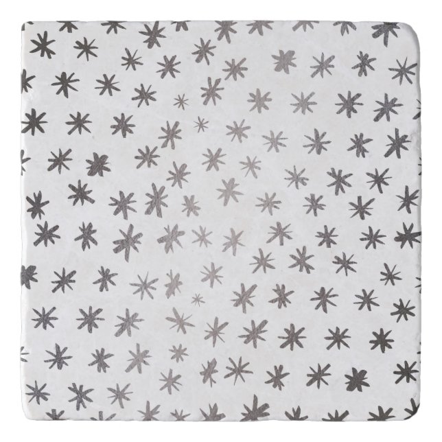 Metallic stars - silver trivet (Front)