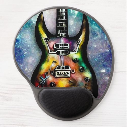 Metallic Steampunk Painted Guitar Gel Mouse Pad