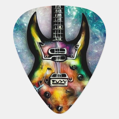 Metallic Steampunk Painted Guitar Guitar Pick