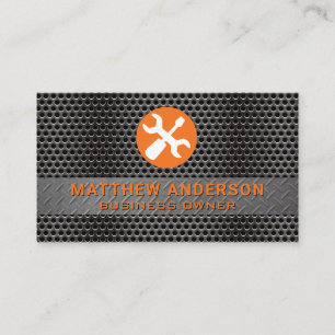 Metallic Steel Hand Tool Logo Business Card