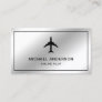 Metallic Steel Jet Aircraft Airplane Airline Pilot Business Card