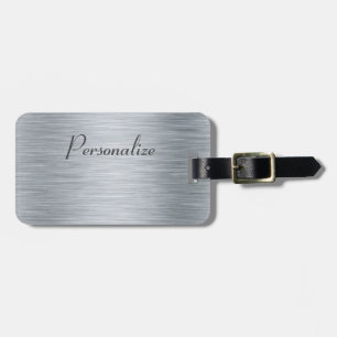 Metallic Steel Luggage Tag