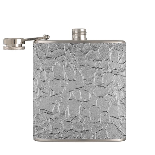 Metallic Steel Metal Hip Flask (Opened)