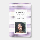metallic stripes lavender foil salon photo name