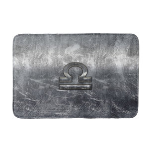 Metallic Style Libra Zodiac Sign Bathroom Mat