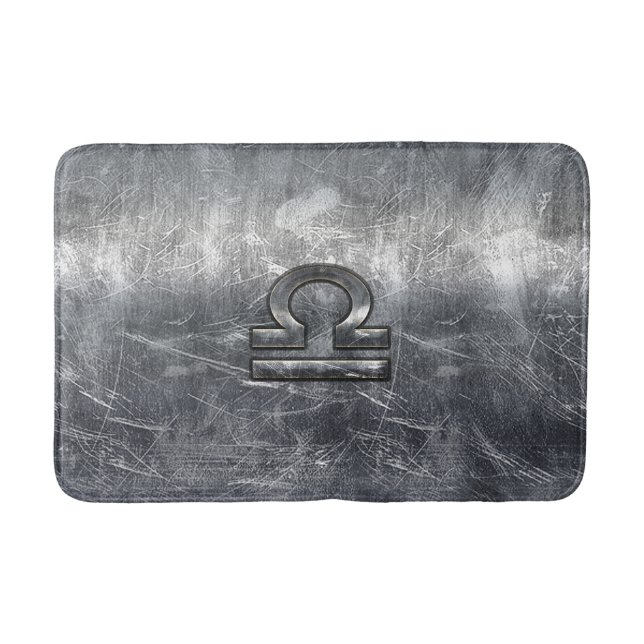 Metallic Style Libra Zodiac Sign Bathroom Mat (Front)