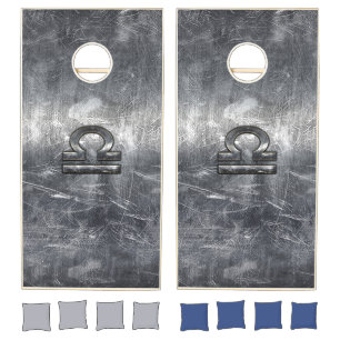 Metallic Style Libra Zodiac Sign Cornhole Set