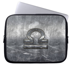 Metallic Style Libra Zodiac Sign Laptop Sleeve