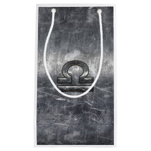 Metallic Style Libra Zodiac Sign Small Gift Bag