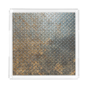 Metallic surface, reflective texture background. acrylic tray