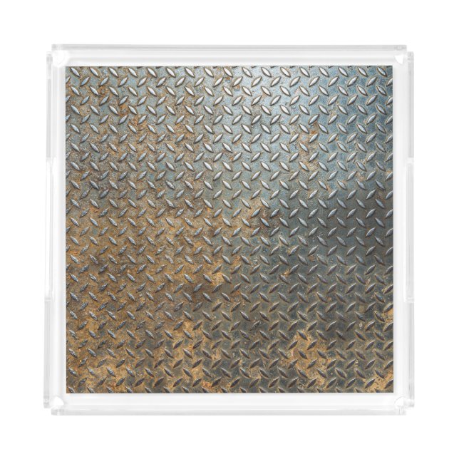 Metallic surface, reflective texture background. acrylic tray (Front)